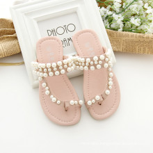 Shoes for daughters and mom pink mother shoes in beige colour sandals with beads for mommy and kids